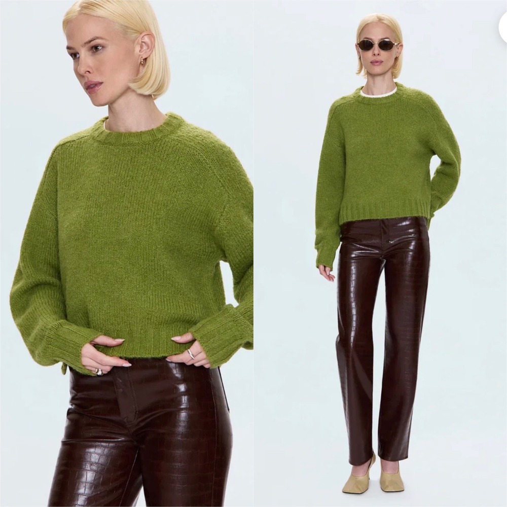 Pistola Adina Everyday Sweater Pea Green S Casual Cozy Fuzzy Waffle Pullover
